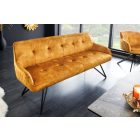 Design ülőpad Natasha 156 cm mustársárga bársony