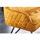 Design ülőpad Natasha 156 cm mustársárga bársony