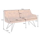 Design ülőpad Natasha 156 cm mustársárga bársony