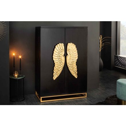 Design bárszekrény Cullen 140 cm fekete mangó