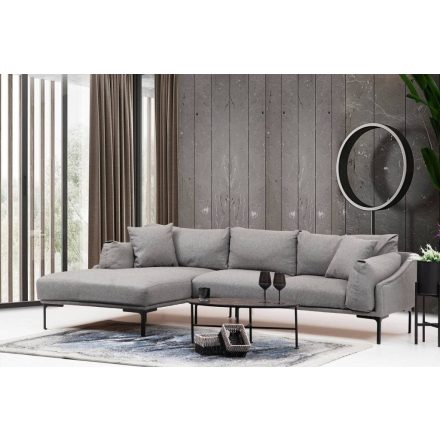 Design sarokkanapé Pallavi 255 cm szürke - bal