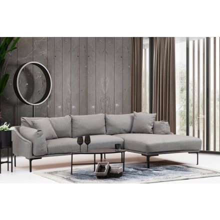 Design sarokkanapé Pallavi 255 cm szürke - jobb