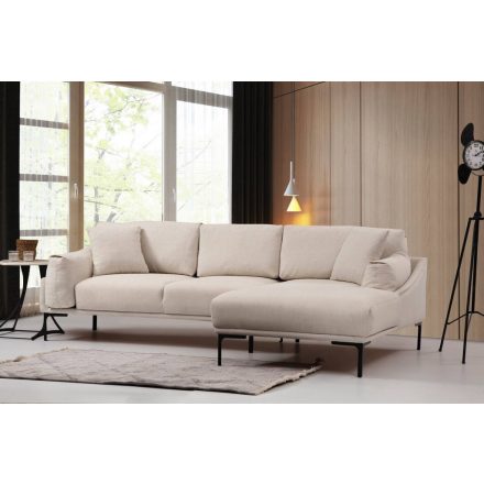 Design sarokkanapé Pallavi 255 cm krémszínű - jobb