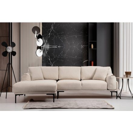 Design sarokkanapé Pallavi 255 cm krémszínű - bal