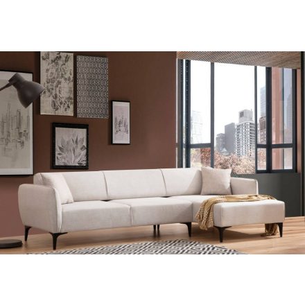 Design sarokkanapé Beasley 270 cm szürke-fehér - jobb 