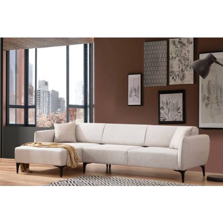 Design sarokkanapé Beasley 270 cm szürke-fehér - bal