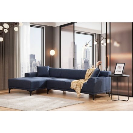 Design sarokkanapé Dellyn 250 cm kék - bal