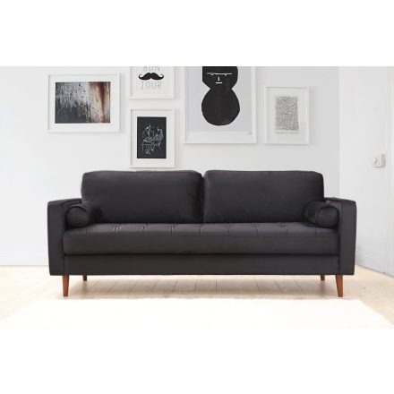 Design 3 személyes kanapé Jarmaine 215 cm fekete