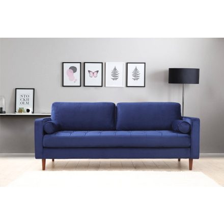 Design 3 személyes kanapé Jarmaine 215 cm sötétkék