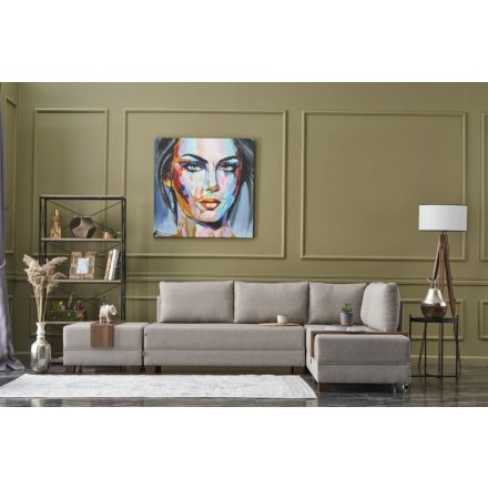 Design sarokkanapé Ramesha 280 cm krémszínű - jobb