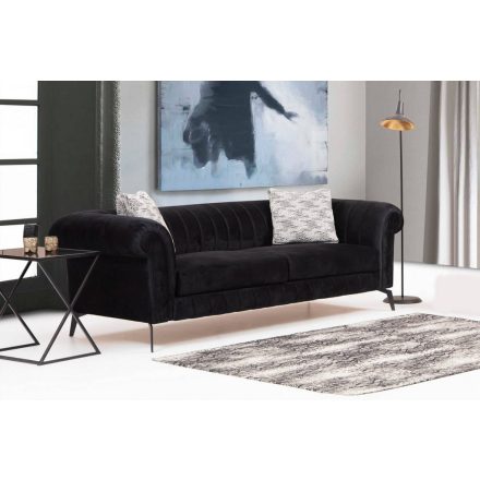 Design 3 személyes kanapé Vendetta 245 cm fekete