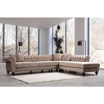 Design sarokkanapé Chesterfield bézs - jobb