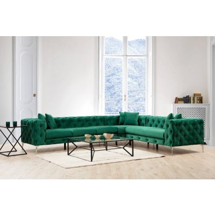 Design sarokkanapé Rococo zöld - bal