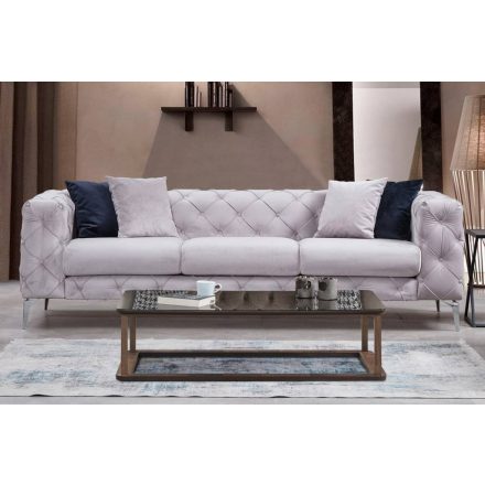 Design 3 személyes kanapé Rococo 237 cm világos szürke