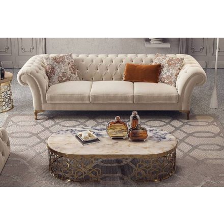 Design kanapé Rubby Chesterfield 260 cm krém