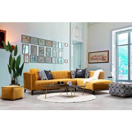 Design sarokkanapé Telissa 262 cm mustár