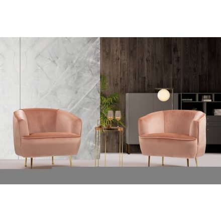 Design fotel Fedella rózsaszín