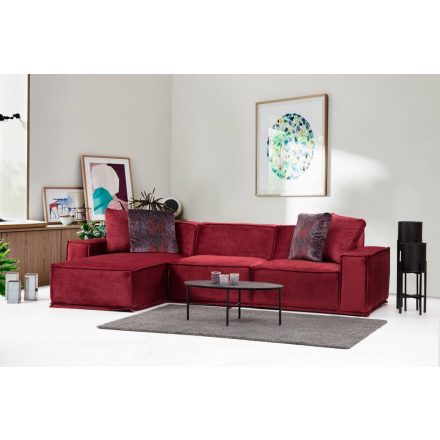 Design sarokkanapé Valtina bordó - bal