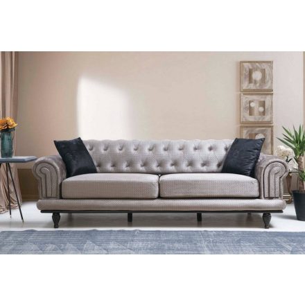 Design ágyazható kanapé Chesterfield 230 cm szürke