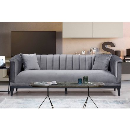 Design 3 személyes kanapé Tamanna 225 cm sötétszürke