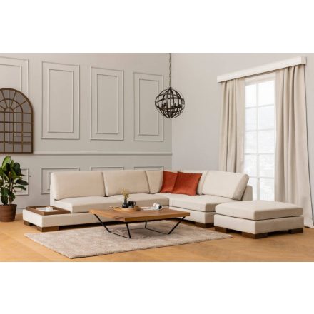 Sarokkanapé puffal Calista 313 cm bézs - jobb