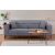 Design 3 személyes kanapé Malisha 223 cm sötétszürke
