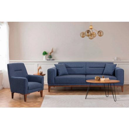 Design kanapé fotellel Malisha sötétkék