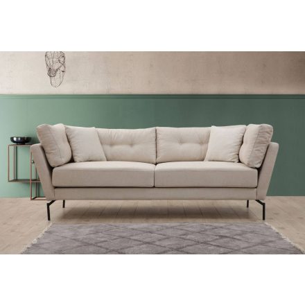 Design 3 személyes kanapé Basiano 214 cm krémszínű
