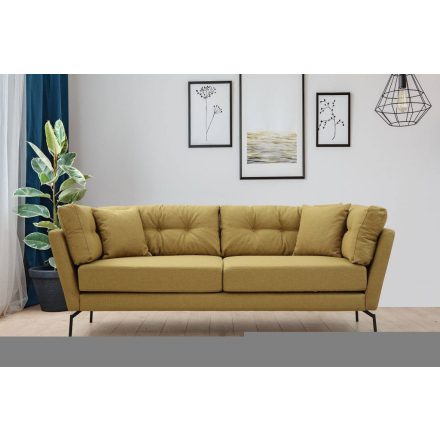 Design 3 személyes kanapé Basiano 214 cm zöldessárga