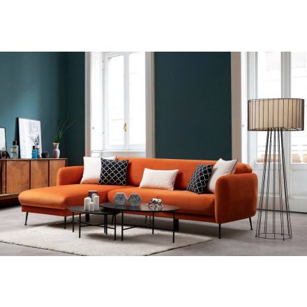 Design összecsukható kanapé Eilika 270 cm narancssárga - bal