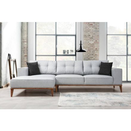 Design sarokkanapé Tarika 288 cm világosszürke - bal