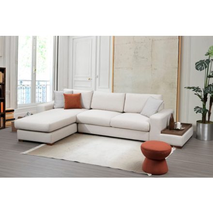 Sarokkanapé beépített asztalkával Bellona 312 cm bézs - bal