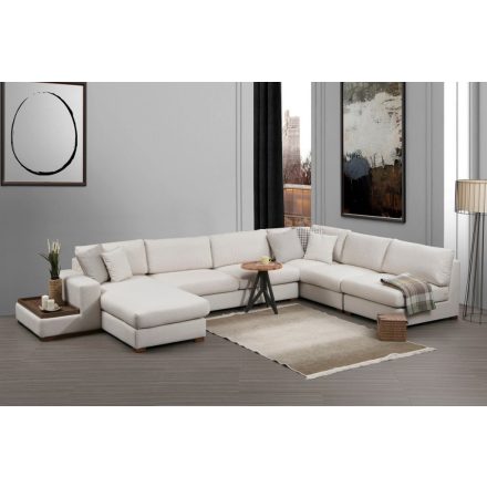 Sarokkanapé asztalkával Bellona 428 cm bézs - jobb