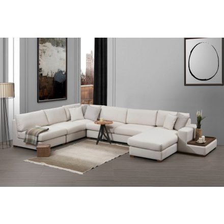 Sarokkanapé asztalkával Bellona 428 cm bézs - bal