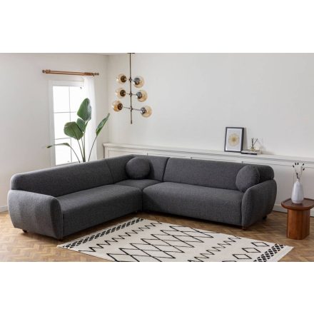 Design sarokkanapé Jamiya 280 cm sötétszürke - bal