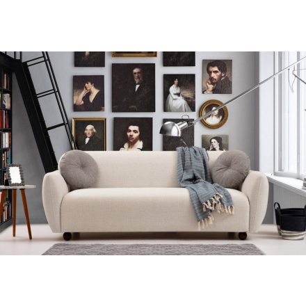 Design 3 személyes kanapé Jamiya 223 cm krém