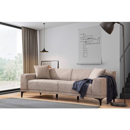 Design 3 személyes kanapé Dellyn 212 cm világosbarna