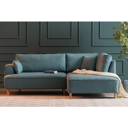Design sarokkanapé Waldina 236 cm türkiz - jobb oldalas