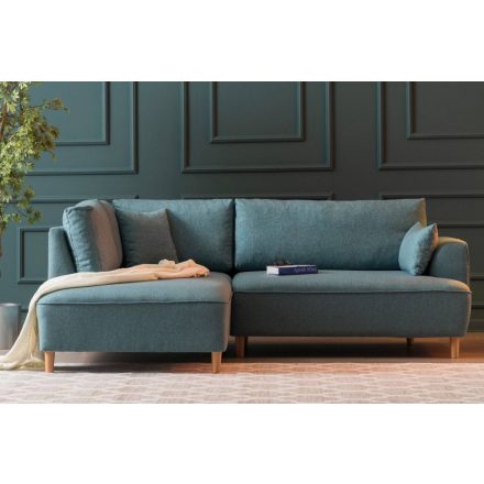 Design sarokkanapé Waldina 236 cm türkiz - bal oldalas