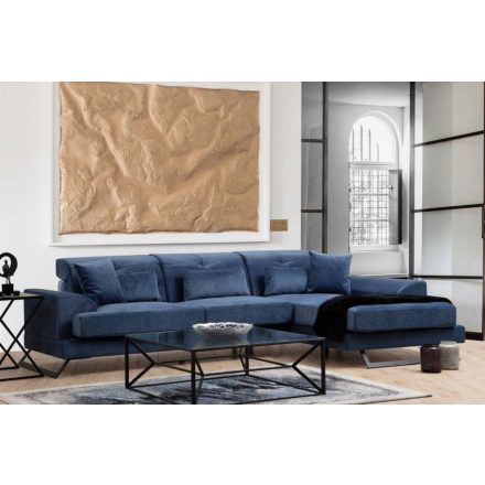 Design sarokkanapé Heimana 308 cm sötétkék - jobb oldalas