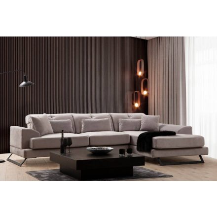 Design sarokkanapé Heimana 308 cm világosszürke - jobb oldalas