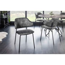 Design étkezőszék Takuya szürke bársony