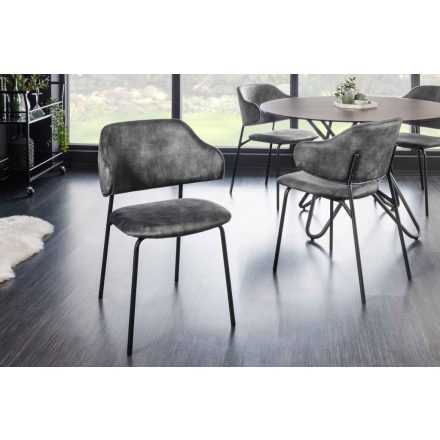 Design étkezőszék Takuya szürke bársony