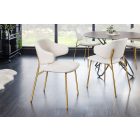 Design étkezőszék Takuya fehér / arany