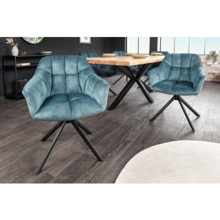 Design forgószék Vallerina petrol bársony