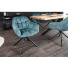 Design forgószék Vallerina petrol bársony