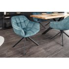 Design forgószék Vallerina petrol bársony