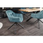 Design forgószék Vallerina petrol bársony