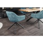 Design forgószék Vallerina petrol bársony