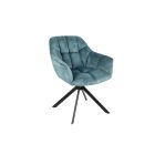 Design forgószék Vallerina petrol bársony